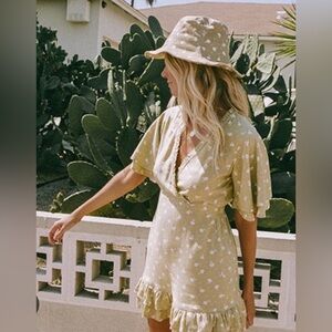 BILLABONG X SALTY BLONDE In Bloom Floral-Print Woven Mini Dress size medium